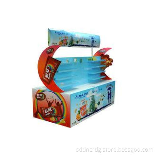 Two Sides Corrugated Cardboard Counter Display Pop Up Stand